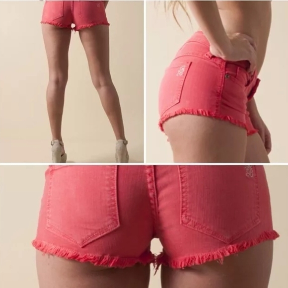 #1743 Forever 21 Stylish Pink Frayed Hem Distressed Women Shorts Sz.29 - Picture 1 of 7